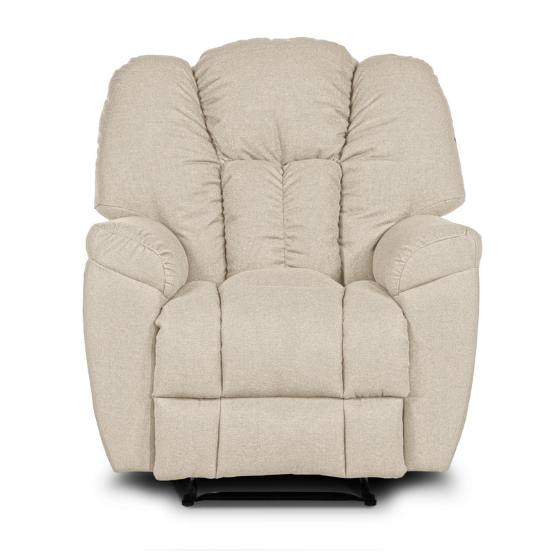 Linen Upholstered Rocking & Rotating Recliner Chair With Bed Mode - Light Beige - Penhaligon&