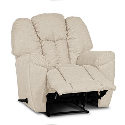 Linen Upholstered Rocking & Rotating Recliner Chair With Bed Mode - Light Beige - Penhaligon's