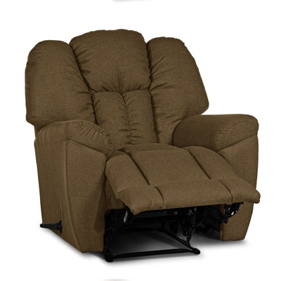 Linen Upholstered Rocking & Rotating Recliner Chair With Bed Mode - Brown - Penhaligon's