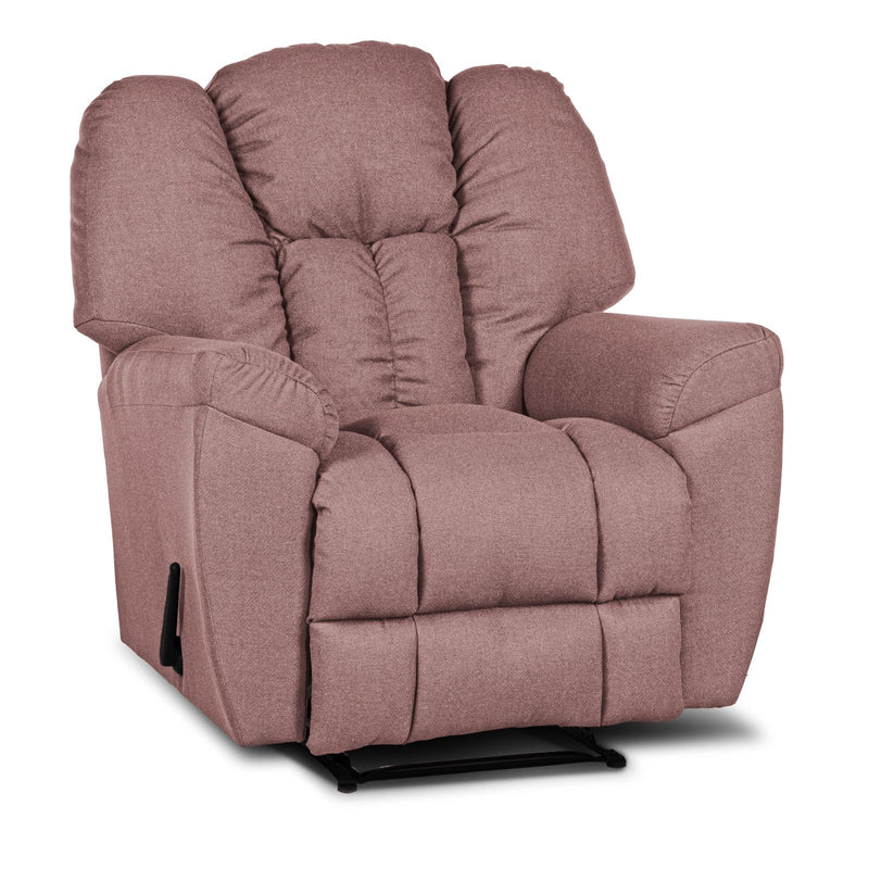 Linen Upholstered Rocking & Rotating Recliner Chair With Bed Mode - Dark Pink - Penhaligon&