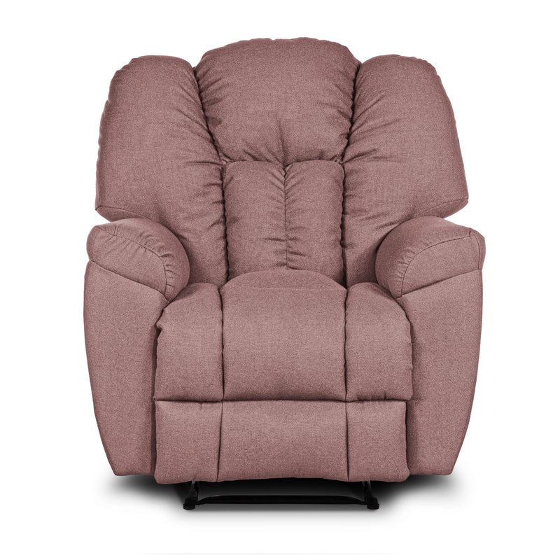 Linen Upholstered Rocking & Rotating Recliner Chair With Bed Mode - Dark Pink - Penhaligon&