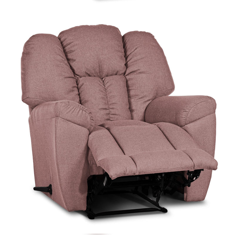 Linen Upholstered Rocking & Rotating Recliner Chair With Bed Mode - Dark Pink - Penhaligon&