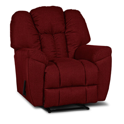 Linen Upholstered Rocking & Rotating Recliner Chair With Bed Mode - Burgundy - Penhaligon's