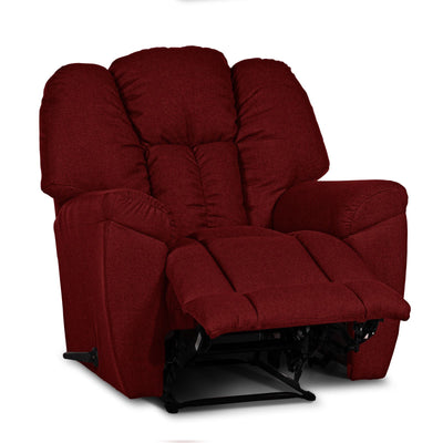 Linen Upholstered Rocking & Rotating Recliner Chair With Bed Mode - Burgundy - Penhaligon's