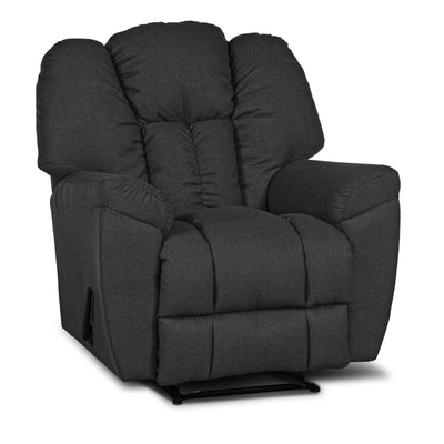 Linen Upholstered Rocking & Rotating Recliner Chair With Bed Mode - Dark Grey - Penhaligon's