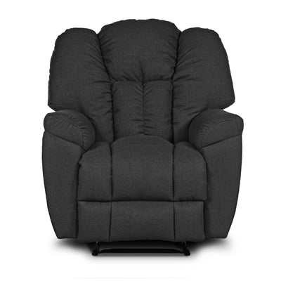 Linen Upholstered Rocking & Rotating Recliner Chair With Bed Mode - Dark Grey - Penhaligon's