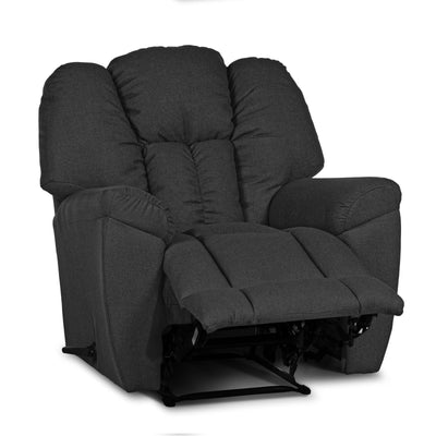 Linen Upholstered Rocking & Rotating Recliner Chair With Bed Mode - Dark Grey - Penhaligon's