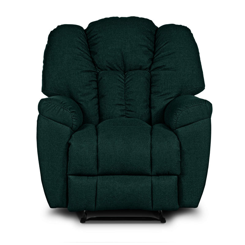 Linen Upholstered Rocking & Rotating Recliner Chair With Bed Mode - Dark Green - Penhaligon&