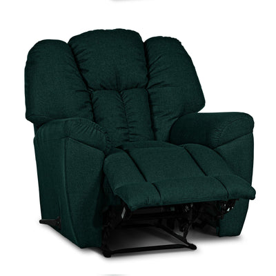 Linen Upholstered Rocking & Rotating Recliner Chair With Bed Mode - Dark Green - Penhaligon's