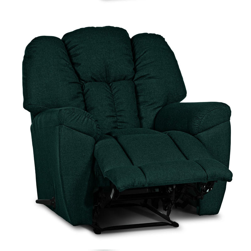 Linen Upholstered Rocking & Rotating Recliner Chair With Bed Mode - Dark Green - Penhaligon&