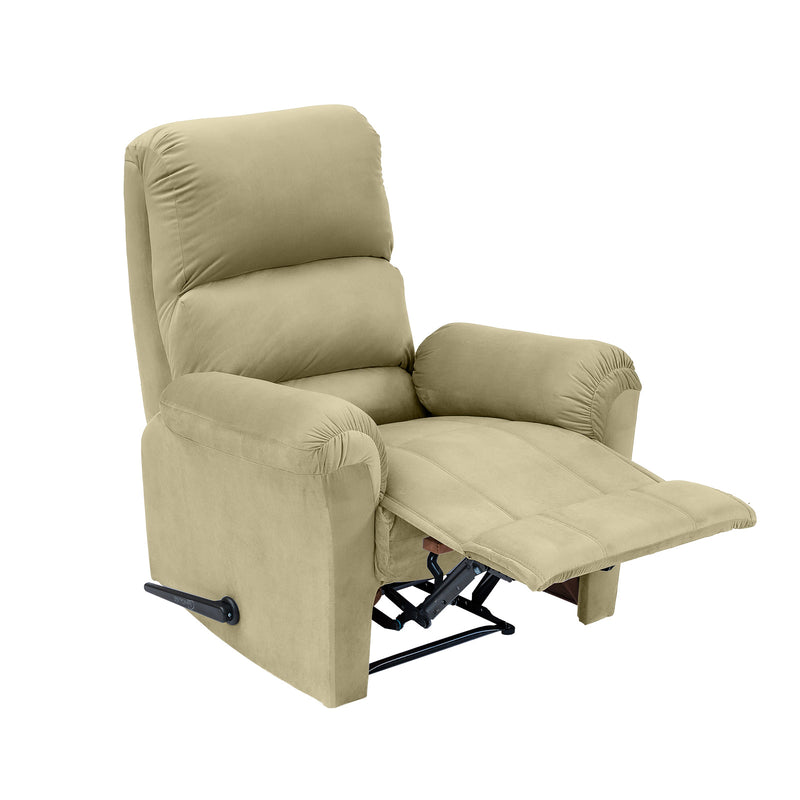 Velvet Classic Recliner Chair - Dark Ivory - AB09
