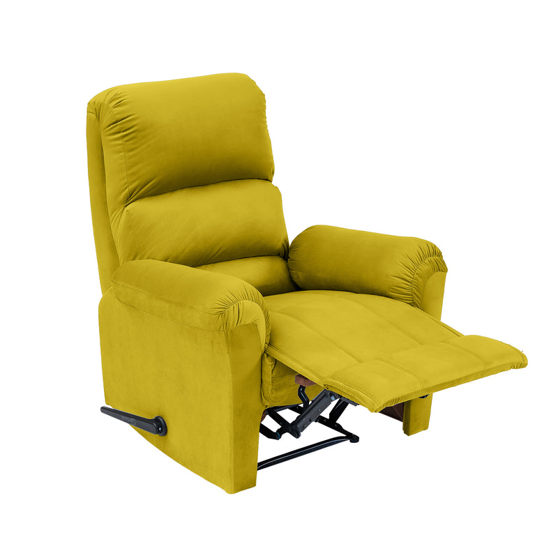 Velvet Rocking & Rotating Recliner Chair - Gold - AB09
