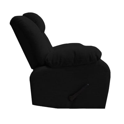 Linen Upholstered Rocking & Rotating Recliner Chair With Bed Mode From In House - Black - NZ50