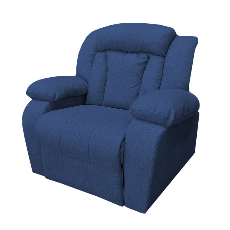 Linen Upholstered Classic Recliner Chair With Bed Mode From In House - Dark Blue - NZ50