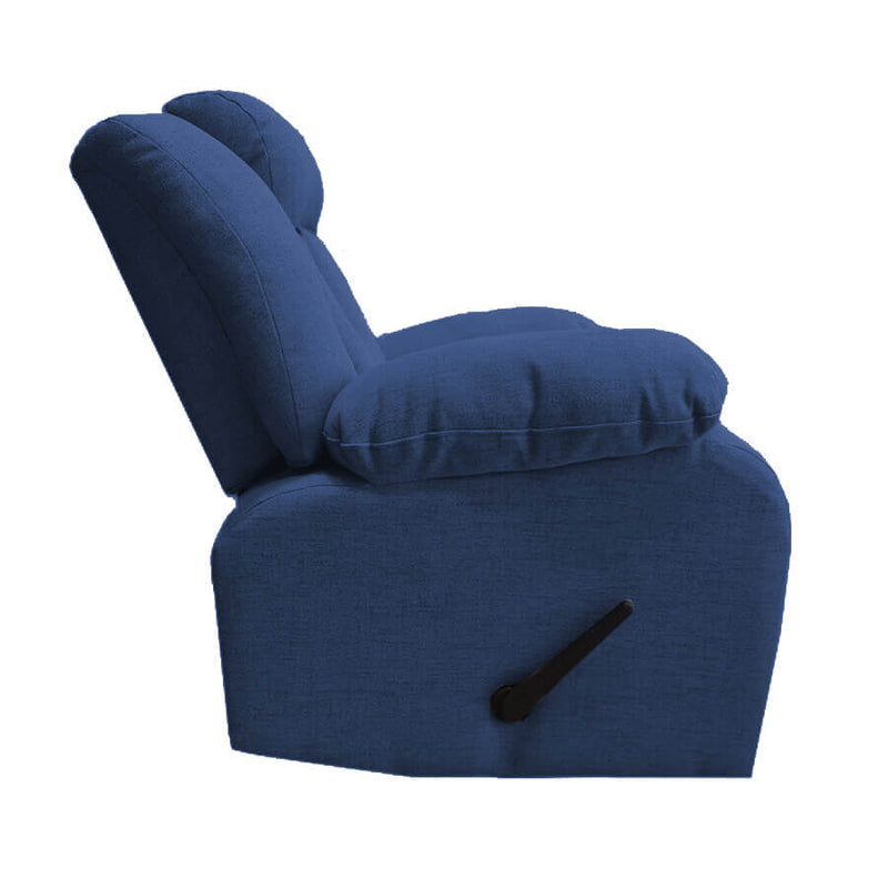 Linen Upholstered Classic Recliner Chair With Bed Mode From In House - Dark Blue - NZ50