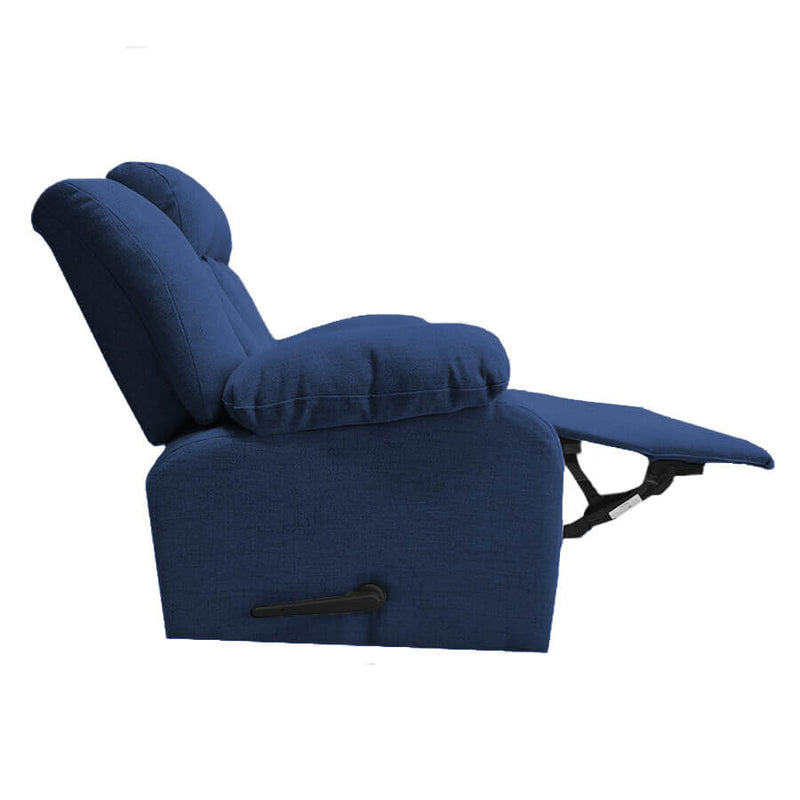 Linen Upholstered Classic Recliner Chair With Bed Mode From In House - Dark Blue - NZ50