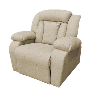 Linen Upholstered Rocking Recliner Chair With Bed Mode From In House - Pale Beige - NZ50