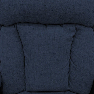 Linen Upholstered Rocking & Rotating Recliner Chair With Bed Mode From In House - Navy Blue - NZ50