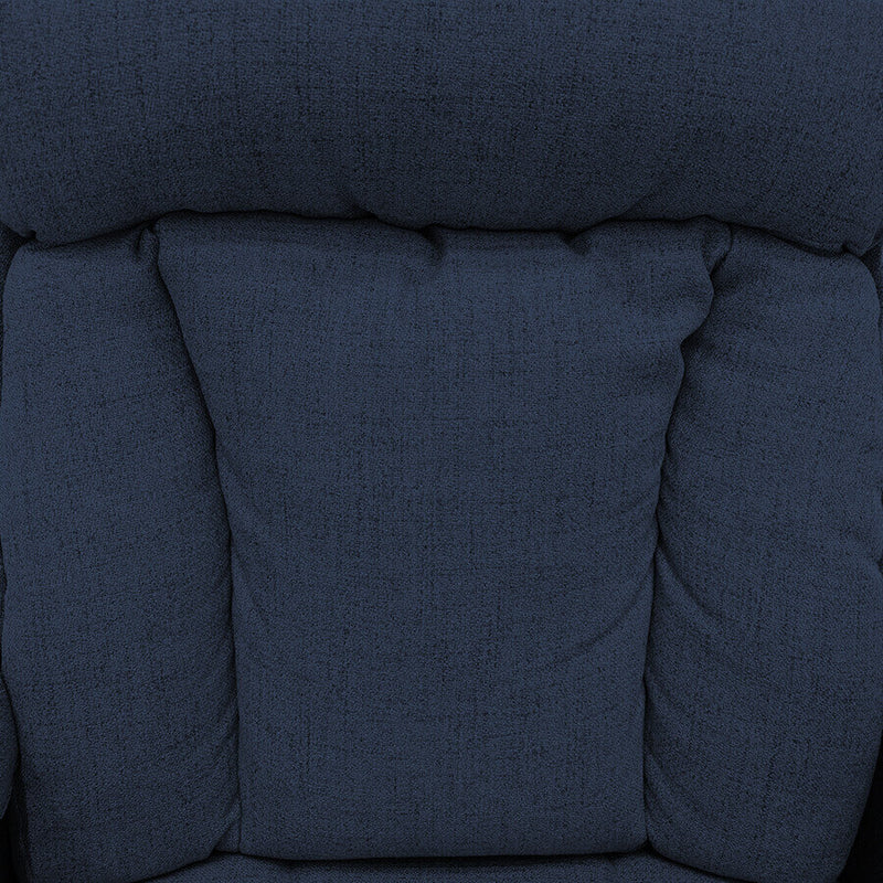 Linen Upholstered Rocking & Rotating Recliner Chair With Bed Mode From In House - Navy Blue - NZ50