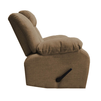 Linen Upholstered Rocking & Rotating Recliner Chair With Bed Mode From In House - Light Beige - NZ50