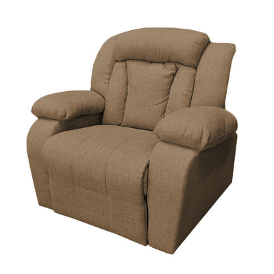 Linen Upholstered Rocking & Rotating Recliner Chair With Bed Mode From In House - Light Beige - NZ50