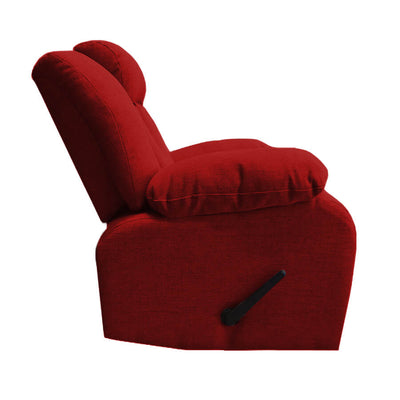 Linen Upholstered Rocking & Rotating Recliner Chair With Bed Mode From In House - Red - NZ50