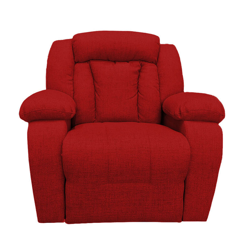 Linen Upholstered Rocking Recliner Chair With Bed Mode From In House - Red - NZ50