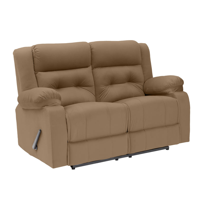 Velvet Double Recliner Chair - Light Brown - NZ30
