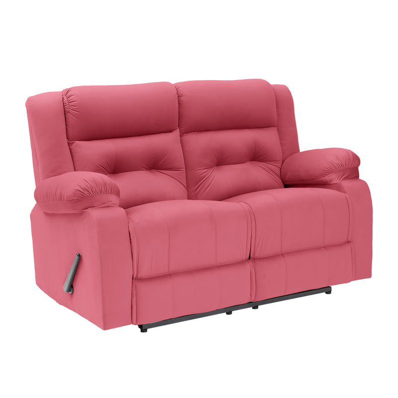 Velvet Double Recliner Chair - Dark Pink - NZ30