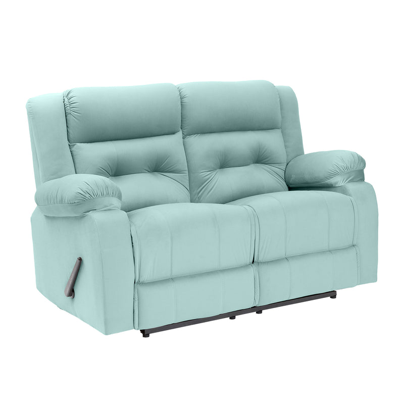 Velvet Double Recliner Chair - Light Turquoise - NZ30