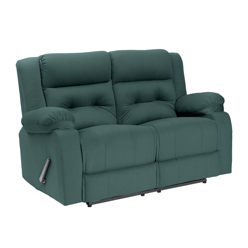 Velvet Double Recliner Chair - Dark Green - NZ30