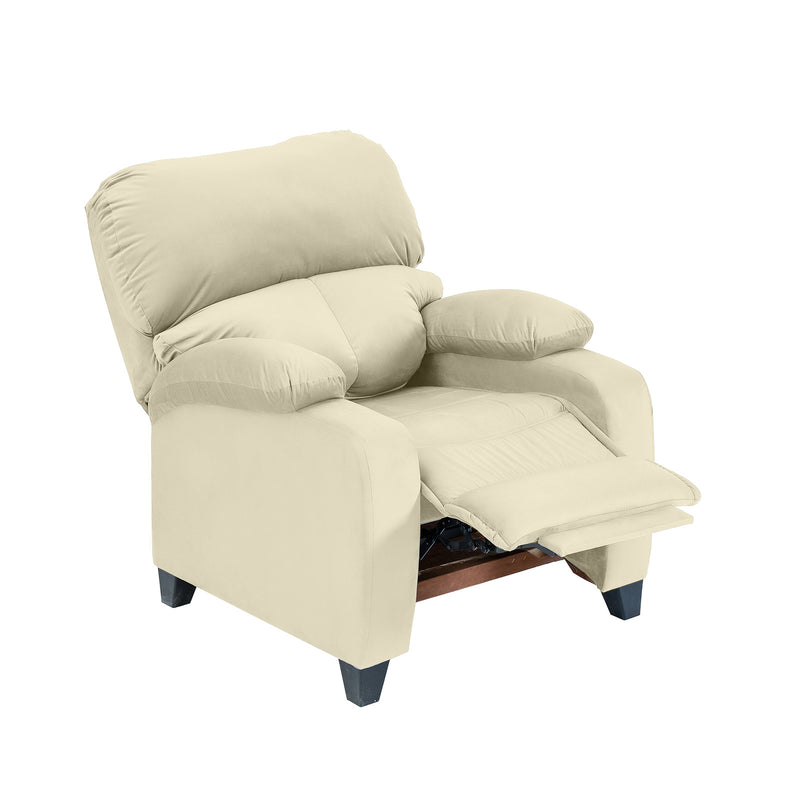 Velvet Classic Recliner Chair - Light Beige - NZ71