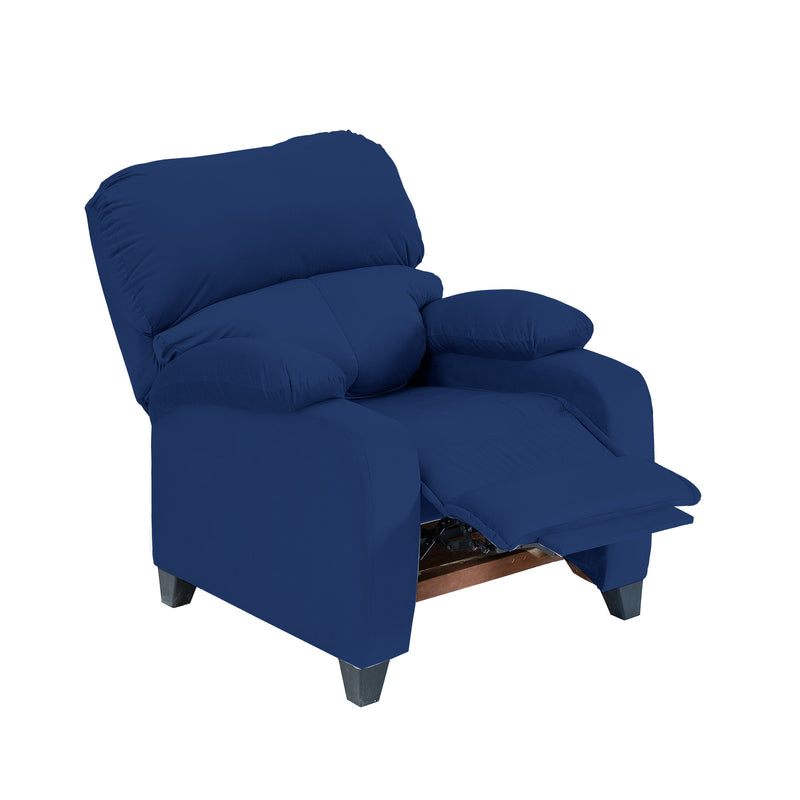 Velvet Classic Recliner Chair - Dark Blue - NZ71