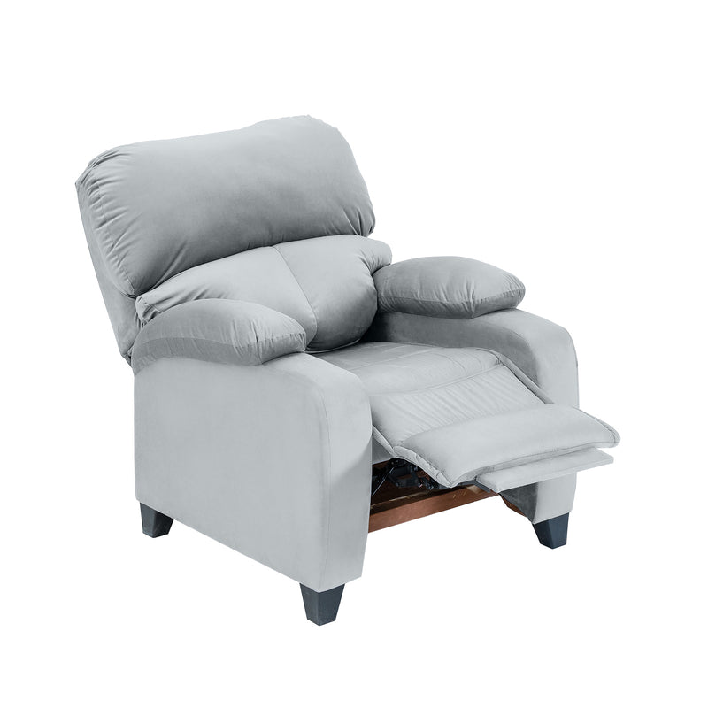 Velvet Classic Recliner Chair - Grey - NZ71