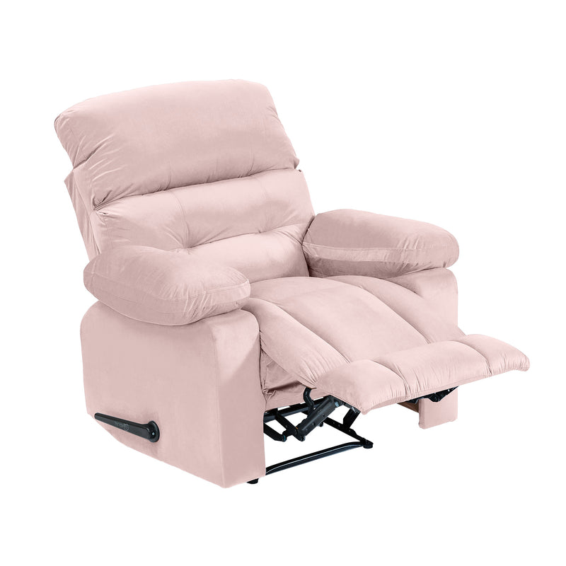 Velvet Classic Recliner Chair - Light Pink - NZ60