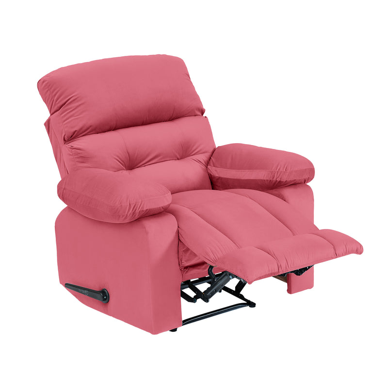 Velvet Classic Recliner Chair - Dark Pink - NZ60