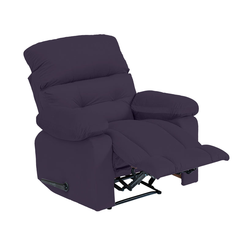 Velvet Rocking & Rotating Recliner Chair - Dark Purple - NZ60