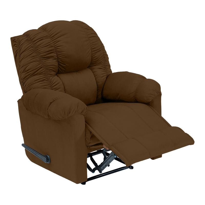 Velvet Rocking Recliner Chair - Brown - NZ100