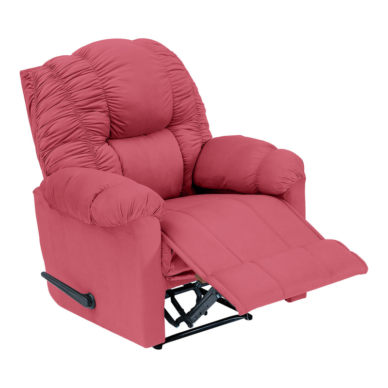 Velvet Rocking & Rotating Recliner Chair - Dark Pink - NZ100