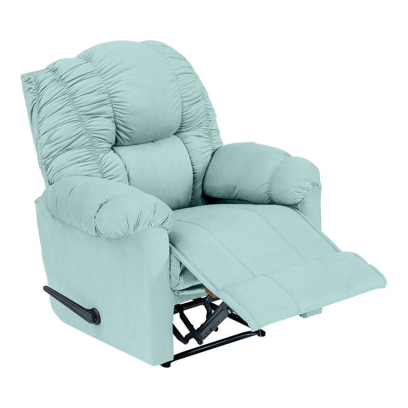 Velvet Rocking Recliner Chair - Light Turquoise - NZ100