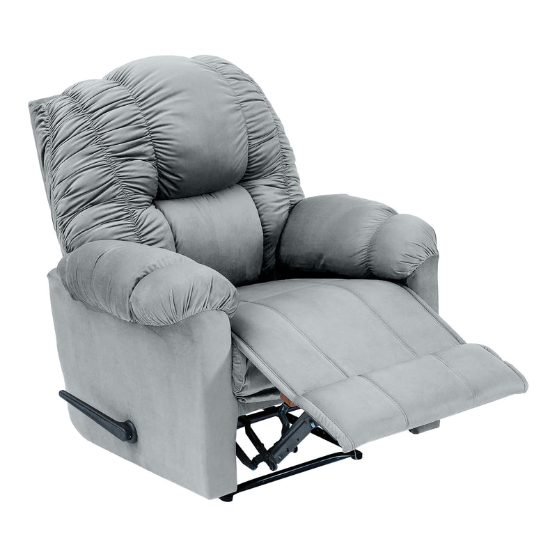 Velvet Rocking & Rotating Recliner Chair - Grey - NZ100