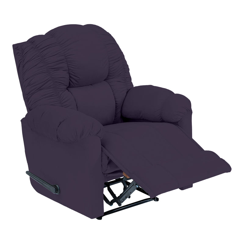 Velvet Rocking Recliner Chair - Dark Purple - NZ100