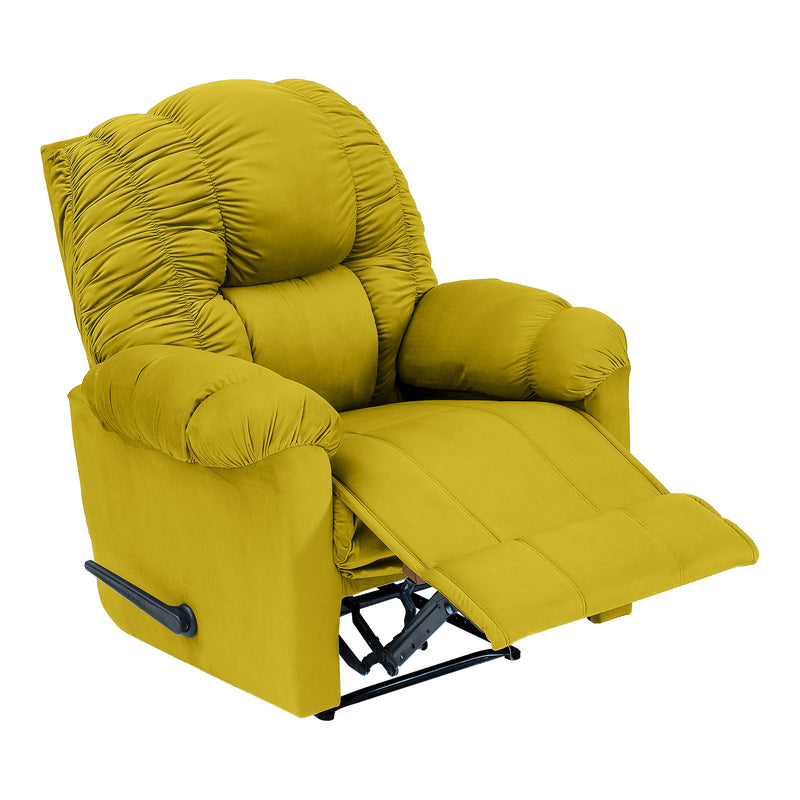 Velvet Rocking Recliner Chair - Gold - NZ100