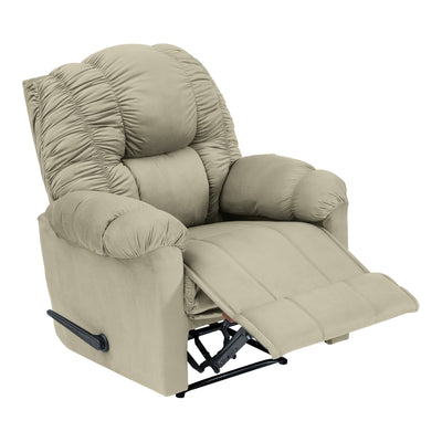 Velvet Rocking Recliner Chair - Light Beige - Stanford