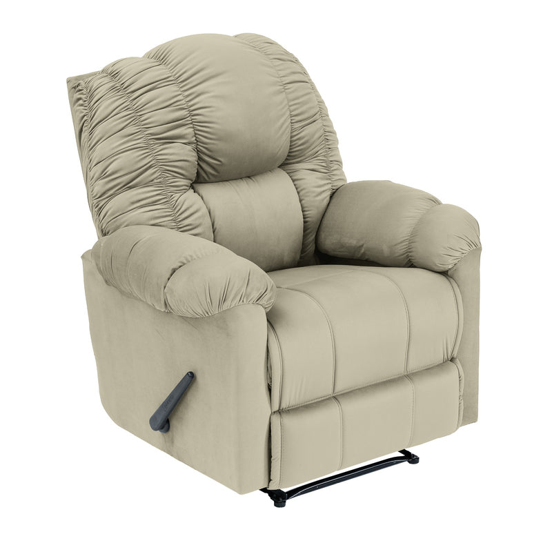 Velvet Classic Recliner Chair - Light Beige - Stanford