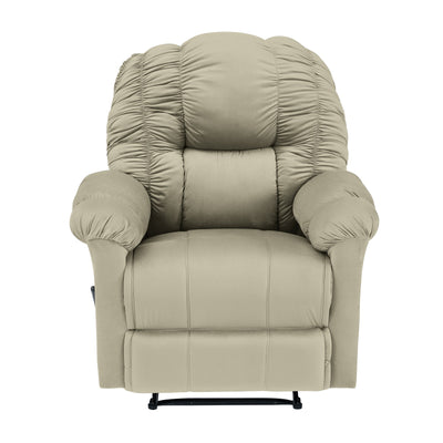 Velvet Rocking & Rotating Recliner Chair - Light Beige - Stanford