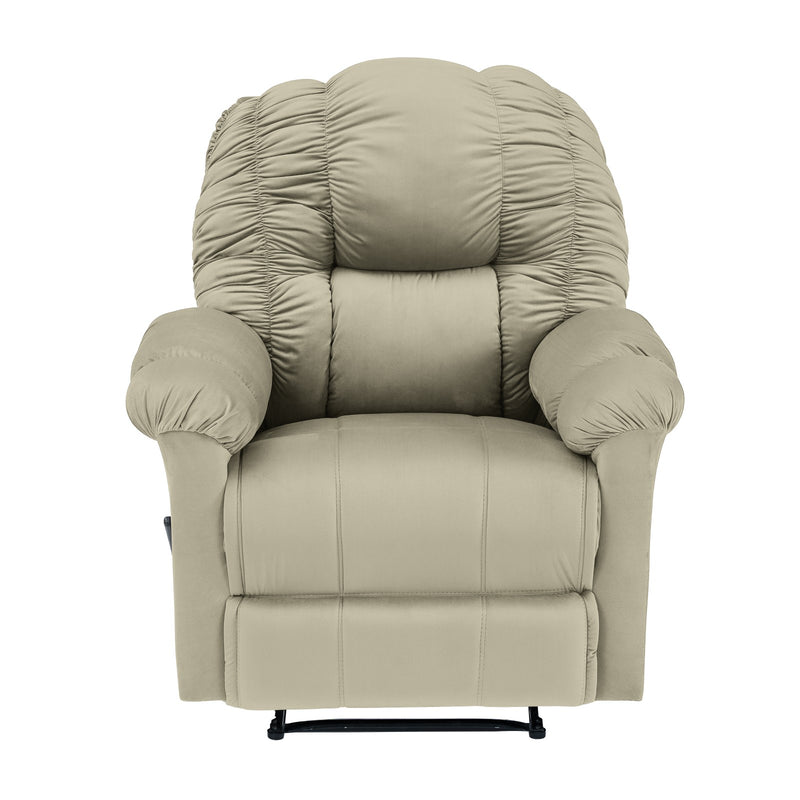 Velvet Rocking Recliner Chair - Light Beige - Stanford