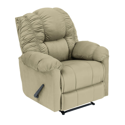 Velvet Rocking Recliner Chair - Dark Ivory - Stanford