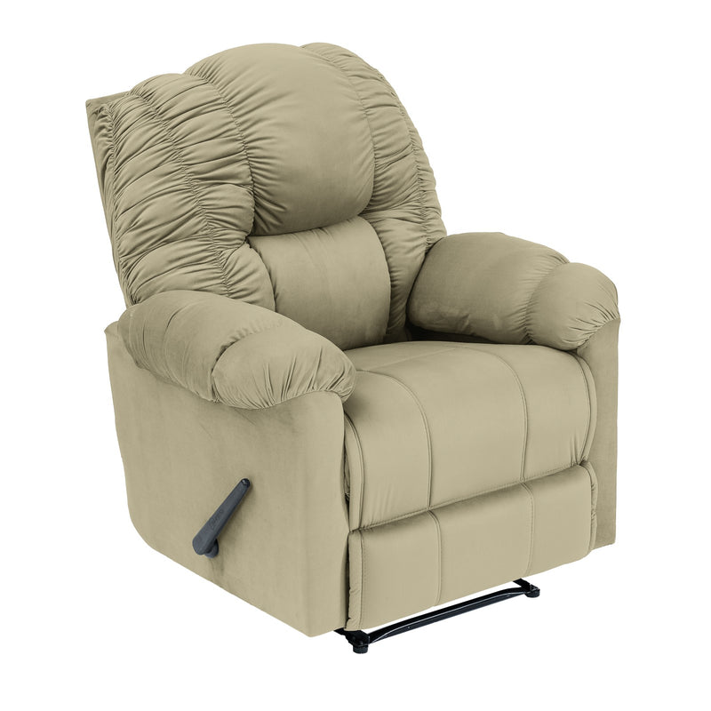 Velvet Classic Recliner Chair - Dark Ivory - Stanford