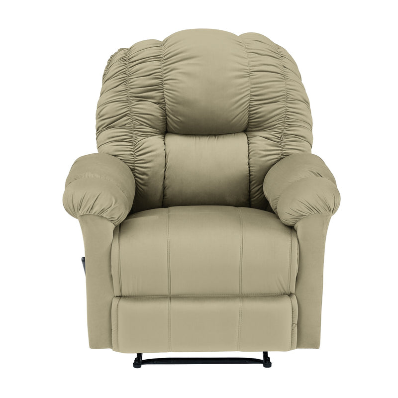 Velvet Classic Recliner Chair - Dark Ivory - Stanford